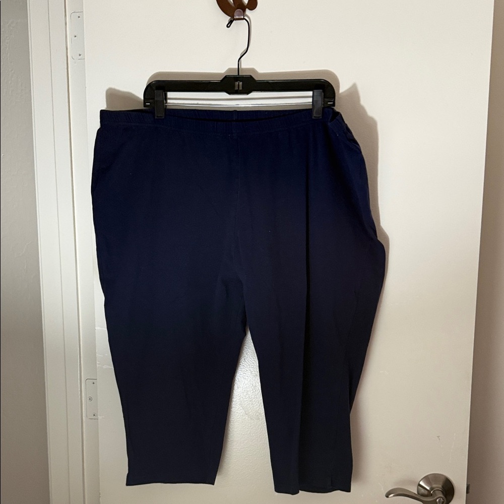 Woman Within Navy Blue Capri stretch pants